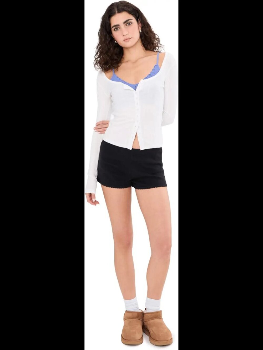 Free People End Game Pointelle Long Sleeve - Sugar Swizzle - Picture 4 of 8